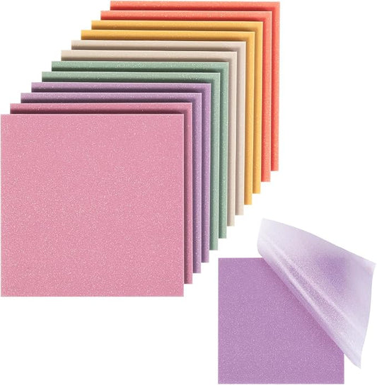 Mr. Pen- Transparent Glitter Sticky Notes, 3”x3”, 12 Pads, 600 Sheets | Colorful, Plastic Glitter Sticky Notes Bulk, Self-Stick Note Pads for Women, Office, School, Home, Study & Organization