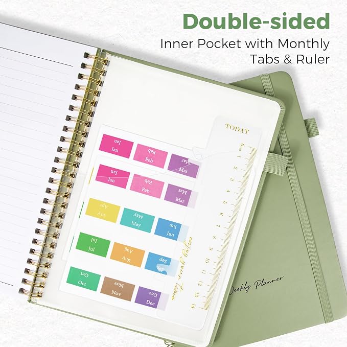 Oucaru Undated Daily Planner, A5 Spiral Notebook with Hourly Schedule, To Do List, Priorities, and Notes for Productivity - Easily Organize Your Tasks, Appointments & Goals for Women