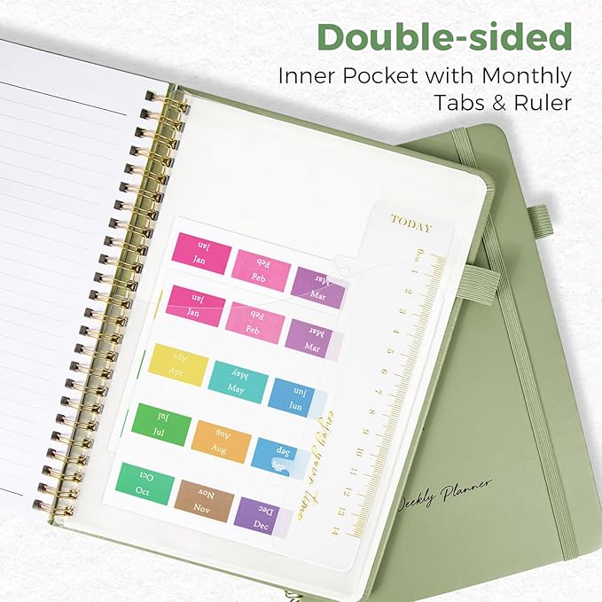 Oucaru Undated Daily Planner, A5 Spiral Notebook with Hourly Schedule, To Do List, Priorities, and Notes for Productivity - Easily Organize Your Tasks, Appointments & Goals for Women