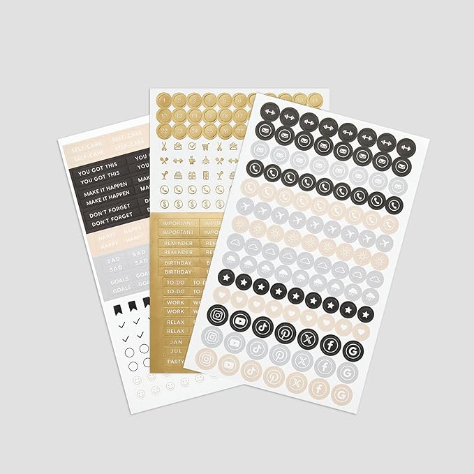 &And Per Se Dotted Journal Notebook, A5 Hardcover Leather Dotted Journal, 160 Pages 100gsm Thick Dot Grid Paper, 3 Sheets of Stickers Included - 5.7'' x 8'' (Emerald)