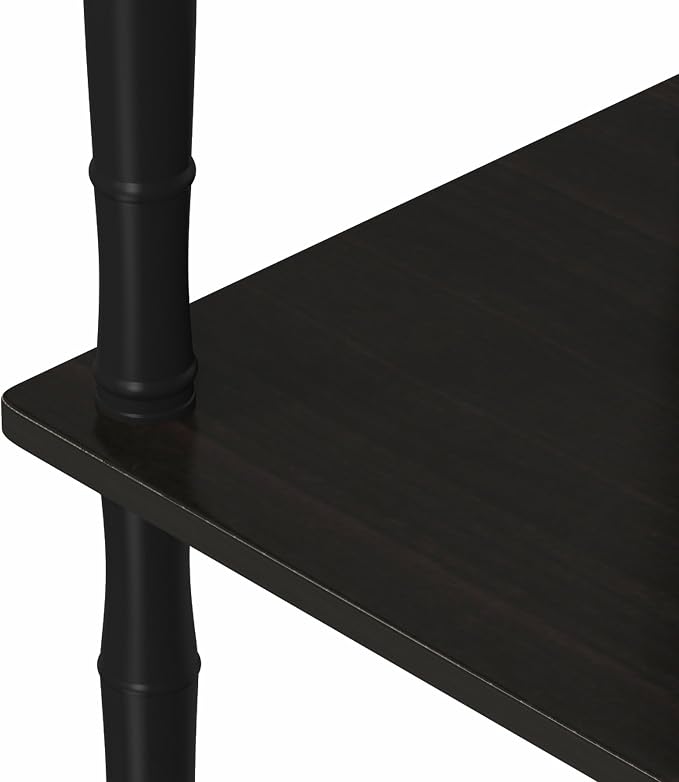 Furinno Turn-N-Tube 3-Tier Compact Multipurpose Shelf Display Rack with Classic Tube, Espresso/Black | Open Frame Corner Shelf, for Organization and Storage, Living Room, Garage, Home Office
