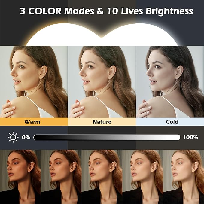 Ring Light for Desk,Heart Tabletop Light with 26" high Stand, RGB 47colors Selfie Light,USB Powered LED Desktop lamp with Phone Holder for Makeup Lights, Laptop Live Stream, YouTube,TikTok