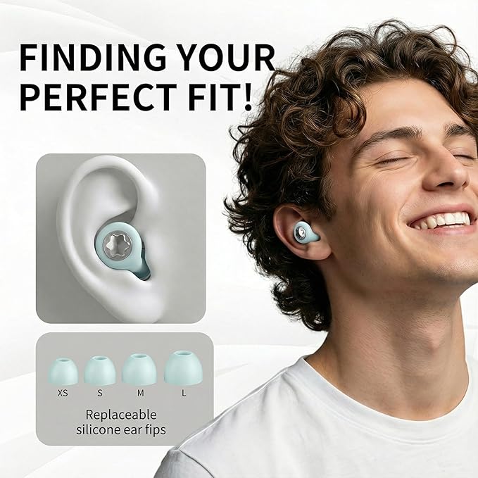 Ear Plugs for Sleeping 45DB Noise Cancelling: Ultra-Comfy Reusable Noise-Reducing Earplugs for Sleeping & Travel & Work Hearing Protection Earbuds with 8 Tips(XS,S, M, L Size)