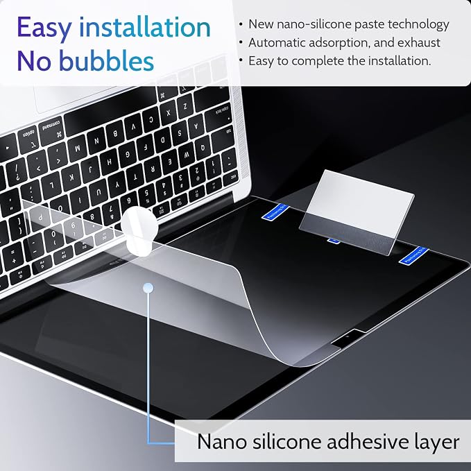Peslv 3-Pack Anti Blue Light Screen Protector for MacBook Air 13.6/13 Inch (2022-2026, M2 M3 M4 M5 Chip), 13.6inch Mac Laptop Glare Filter Uv Blocker Shield Cover Eye Protection Film