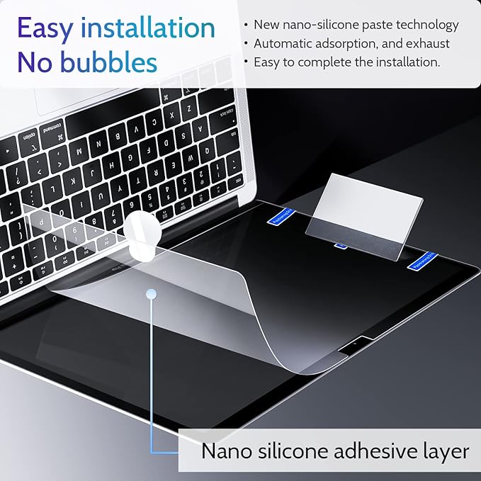 Peslv 3-Pack Anti Blue Light Screen Protector for MacBook Pro 14 Inch(2021-2026, M1, M2, M3, M4, M5), 14.2" Mac Laptop Glare Filter Uv Blocker Shield Cover Eye Protection Film