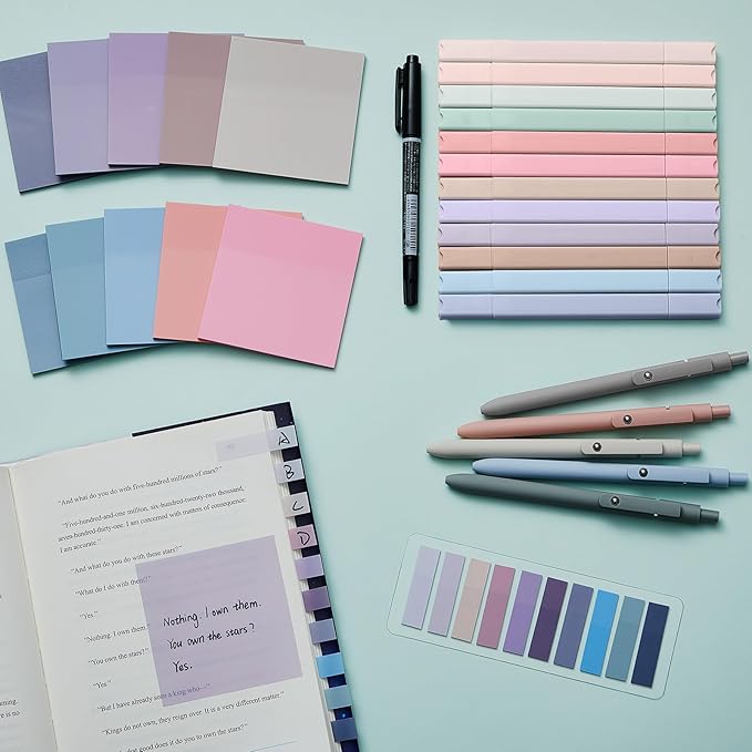 Jutom 38 Pcs Bible Journaling Study Kit for Women, Book Annotation Supplies with Highlighters Pens, Tabs, Sticky Notes, Markers for Christian Office Bible Study Supplies(Purple Series,Square)