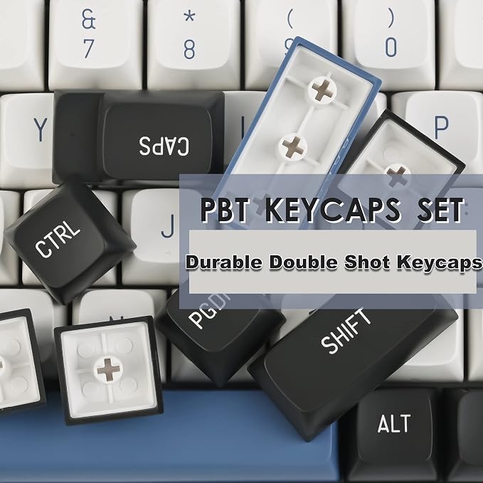 Fogruaden 160 Keycap Set, Double Shot Keycaps, CSA Profile Custom Keycaps for Mechanical Keyboard Keycap(Arctic)