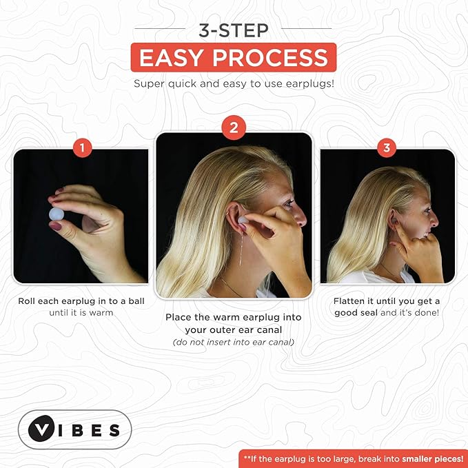 Silicone Ear Plugs - 6 Pairs Vibes Reusable Earplugs For Sleep, Custom Waterproof Moldable Gel, 32 dB Best Sound Blocking Earplug, Noise Reduction in Sleeping, Travel, Swimming, Studying, Construction