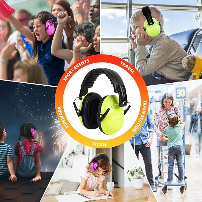 MelonArt Kids Ear Protection Ear Muffs Noise Cancelling Headphones for Kid Toddler Adult Autism Sensory, 27dB Noise Reduction Earmuffs Hearing Safety for Shooting Monster Truck Concert Fireworks