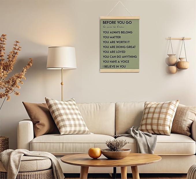 Mental Health Positive Inspirational Wall Art Decor, Therapist Office Signs Wall Art Decor For Office Kids Teen Girls Room Bedroom Playroom Wall Decor Wood Posters Framed（olive green）