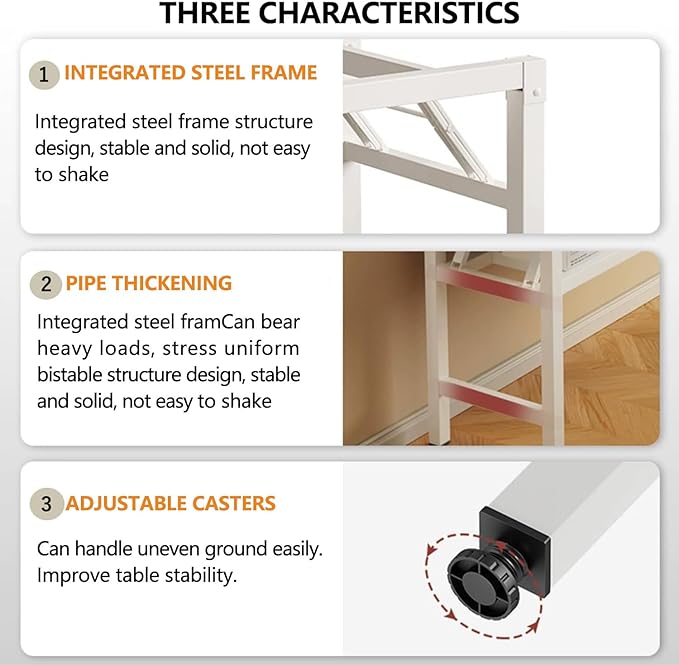 Folding Desk,31.5 Inch No Assembly Folding Computer Desk, Space-Saving Small Desk for Home Office Bedroom Dorm Study, Compact Portable Foldable Laptop Desk