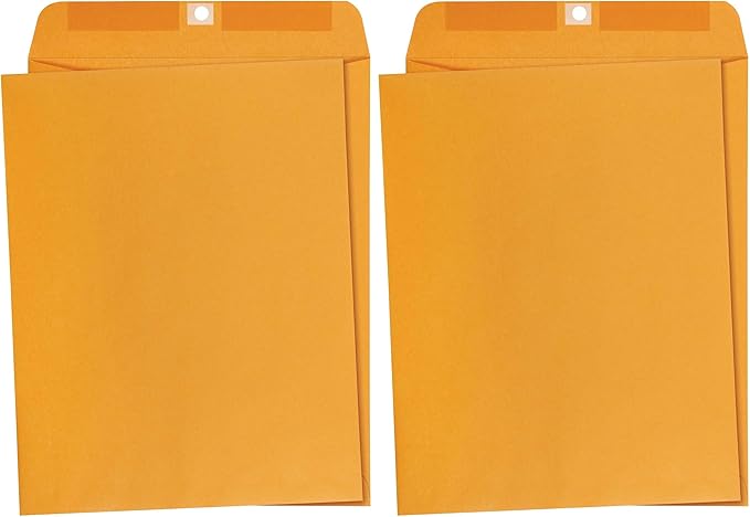 Amazon Basics Clasp Kraft Envelopes for Documents, Gummed Mailing, 10" x 13", 200-Pack