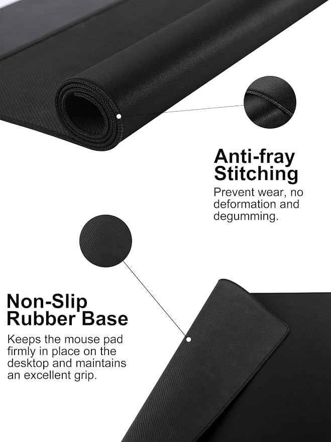 TopMade Mouse Pad with 15W Fast Wireless Charging, 31.5"x15.75" XXL Large Gaming Mousepad, Waterproof Desk Pad, Computer Desk Mat, Black(Includes 20W PD Power Adapter & 6.56ft Woven Cable)