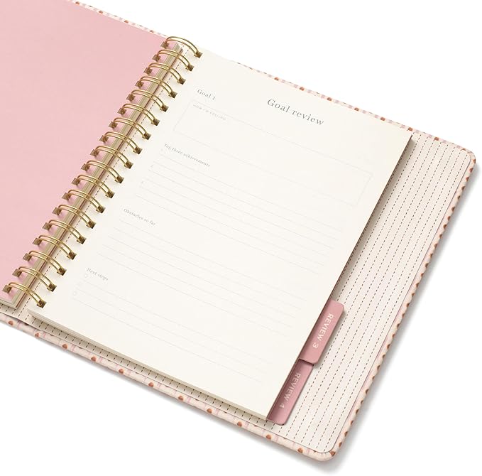 Papier 16-Week Undated Planner | Ikat Stripe Fabric Hardcover | Write Lists, Notes, Goals, Habits, Tasks, Dates, Ideas, Meetings, Appointments | Personal or Work Life Productivity | Concealed Spine