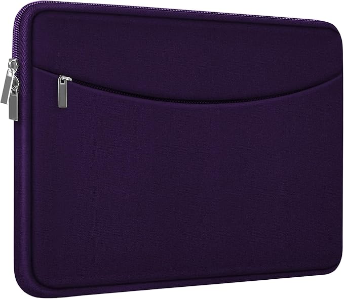 Laptop Sleeve Case 15.6 inch, Shockproof Protective Laptop Cover Carrying Computer Bag with Accessory Pocket Portable Computer Sleeve Compatible with HP, Dell, Lenovo, Asus, Dark Purple