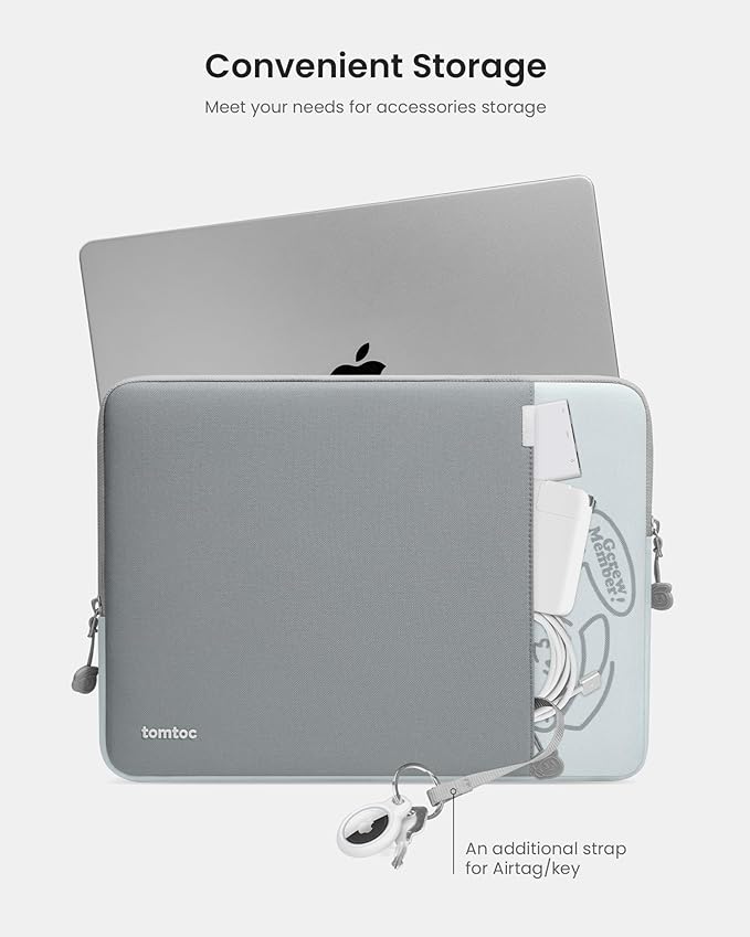 tomtoc 360° Protective Laptop Sleeve for 14-inch New MacBook Pro M5 Pro/Max (2026) A3426 A3427 A3434 M4/M3/M2/M1 A3112 A3401 A3185, Water-Resistant Laptop Case Fits Dell XPS 14 & 13.8" Surface Laptop
