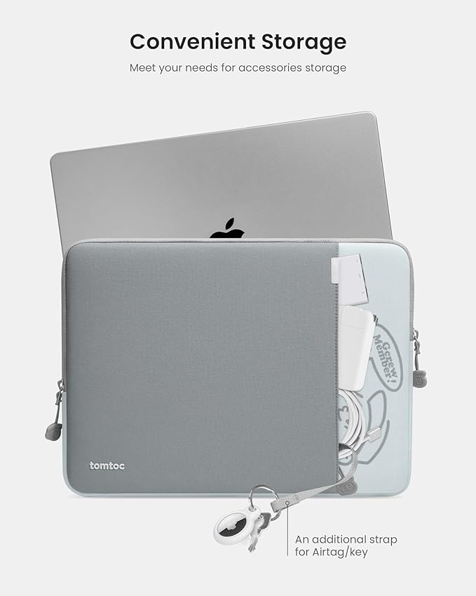tomtoc 360° Protective Laptop Sleeve for 16-inch MacBook Pro M5 Pro/Max (2026) A3428 A3429, M4/M3/M2/M1 A3403 A3186 A2991 A2780, Water-Resistant MacBook Case Bag with Accessory Pocket Fits Dell XPS 16