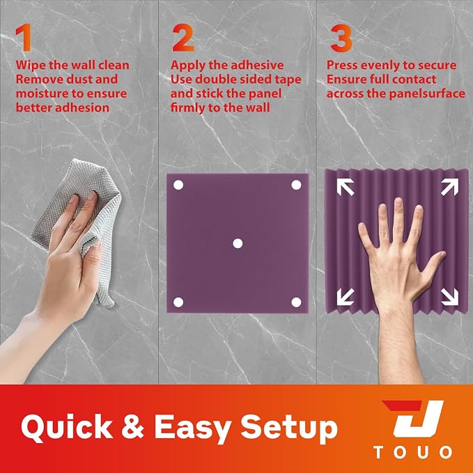 12 Pack Acoustic Panels – Sound Proof Foam Panels for Wall 12"x12"x2", Flame Retardant Wedge Acoustic Foam, High-Density Sound Absorbing Panels for Home Studio(Purple, 2" Thick 12 Pack)