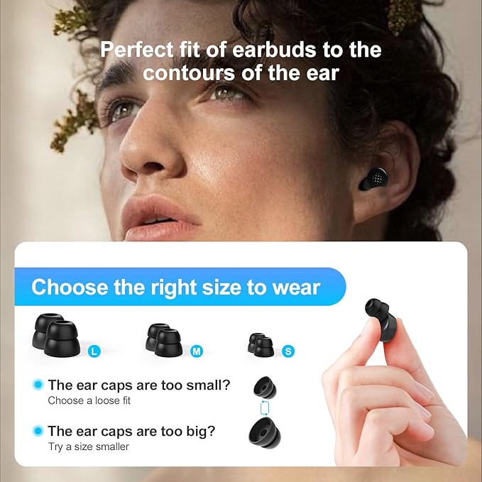 M1 Ear Plugs,45dB Ear Plugs for Sleeping,High Fidelity Concert Ear Plugs for Noise Reduction,Work,Travel,Sports,with 6 Silicone Earplug Tips,Reusable Noise Cancelling,Black