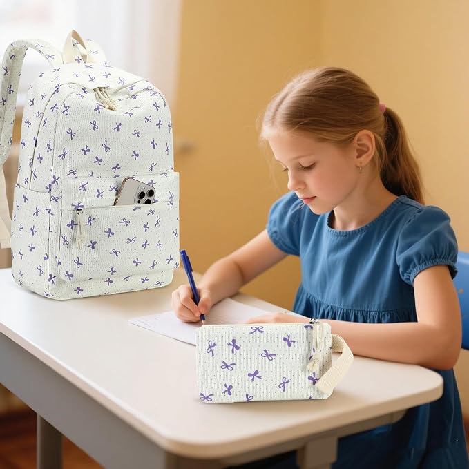 LEDAOU Backpack for Girls School Bag Kids Bookbag Teen Backpack Set Daypack with Lunch Bag and Pencil Case | Kids