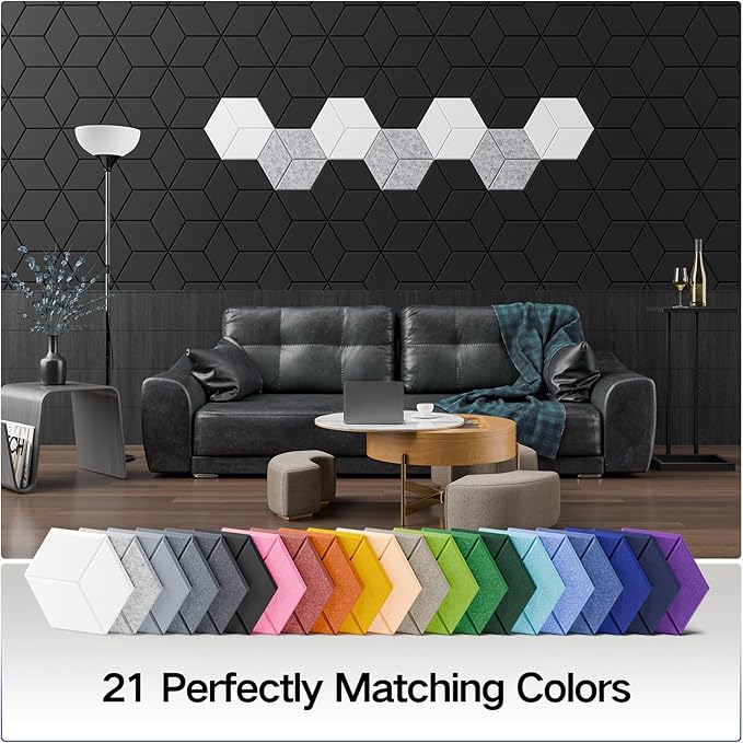 18 Pack Self-Adhesive Acoustic Panels 12" X 10" X 0.4" - Sound Proof Foam Panels for Wall with High Density, Y-Lined Design, Flame Resistant, Absorb Noise and Eliminate Echoes(Dark Blue)