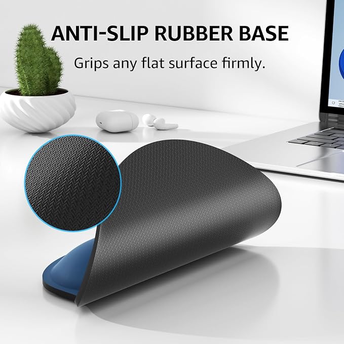 KTRIO Keyboard Wrist Rest & Mouse Pad with Wrist Rest Set, Navy Blue | Memory Foam Wrist Support, Ergonomic Design, Non-Slip Base, Office and Home Use