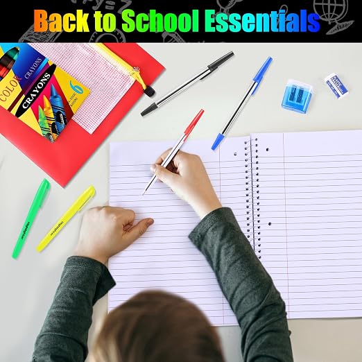 12 Set Bulk Back to School Supplies for Kids 21 Pcs School Supply Kits in Bulk for Kindergarten, Elementary, K-12 with Notebook, Crayons, Pencils Bag for Boy Girl