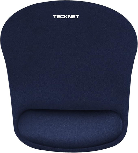 TECKNET Ergonomic Mouse Pad with Wrist Support | Soft Memory Foam, Fast Rebound, Pain Relief，Waterproof Surface, Non-slip Base