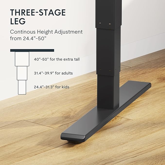 FLEXISPOT E6 MAX Bamboo 72x30 Inch Dual Motor 3-Stage Heavy Duty Standing Desk, 330lbs Weight Capacity, Height Adjustable Desk w/Cable Management & Wheels (Solid Bamboo Curved Desktop + Black Frame)