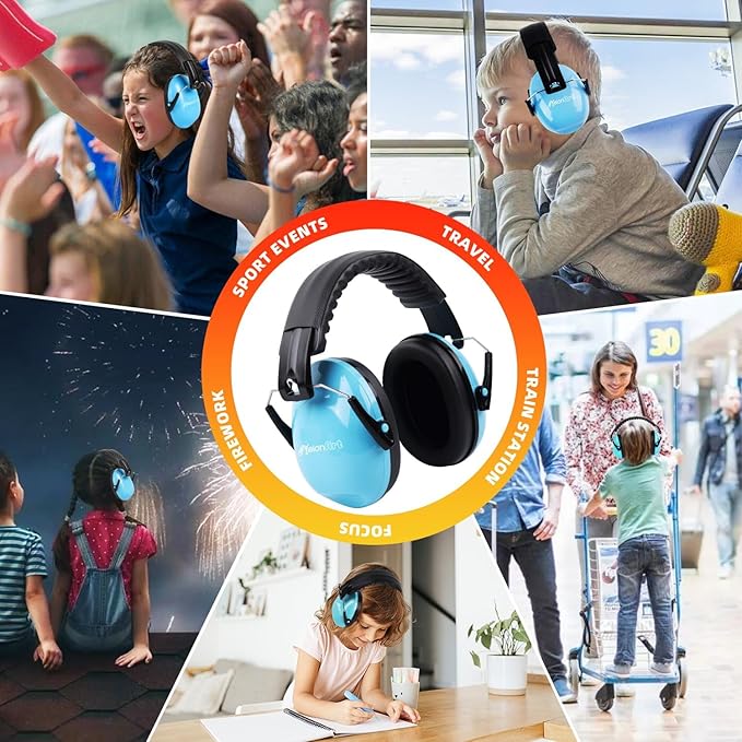 MelonArt Kids Ear Protection Ear Muffs Noise Cancelling Headphones for Kid Toddler Adult Autism Sensory, 27dB Noise Reduction Earmuffs Hearing Safety for Shooting Monster Truck Concert Fireworks