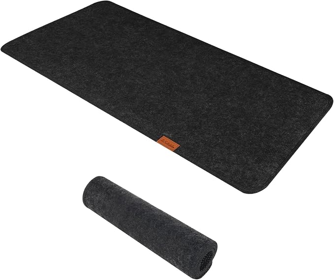 Large Felt Desk Protective Pad, 100X40cm/40''X16''Non-Slip Felt Desk Mat Extended Gaming Mouse Pad Large Desk Pad Protector for Keyboard, Computer, Mouse, Laptop (Dark Grey)