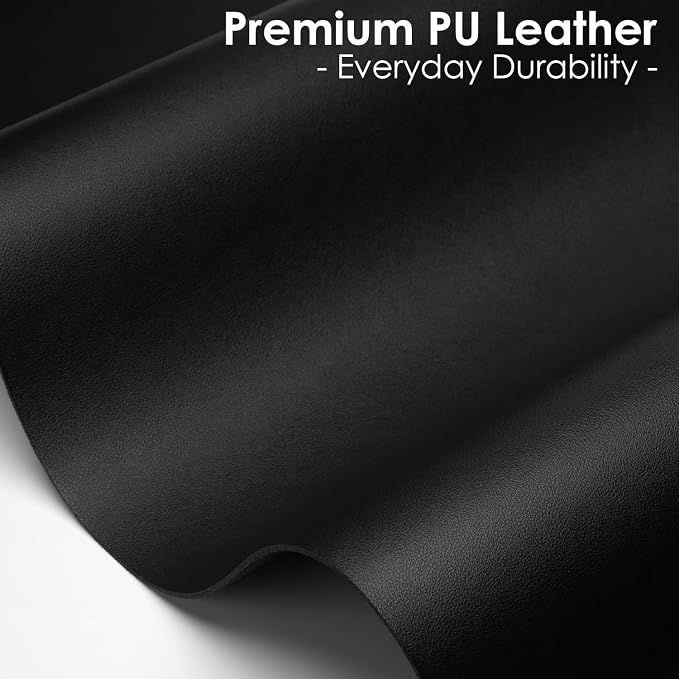 Leather Desk Pad Protector, Waterproof Mouse Pad, PU Desk Mat, Office Desk Cover, Desk Writing Mat for Office/Home/Work/Cubicle (Black) 35.4x17 in
