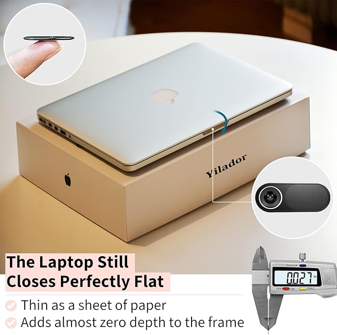 Webcam Cover, 0.03in Ultra Thin Slide Web Camera Covers for Laptop Computer Smartphone Mac iMac MacBook, Sliding Blocker Cover Protect Your Privacy Security (3*Small+3*Big)