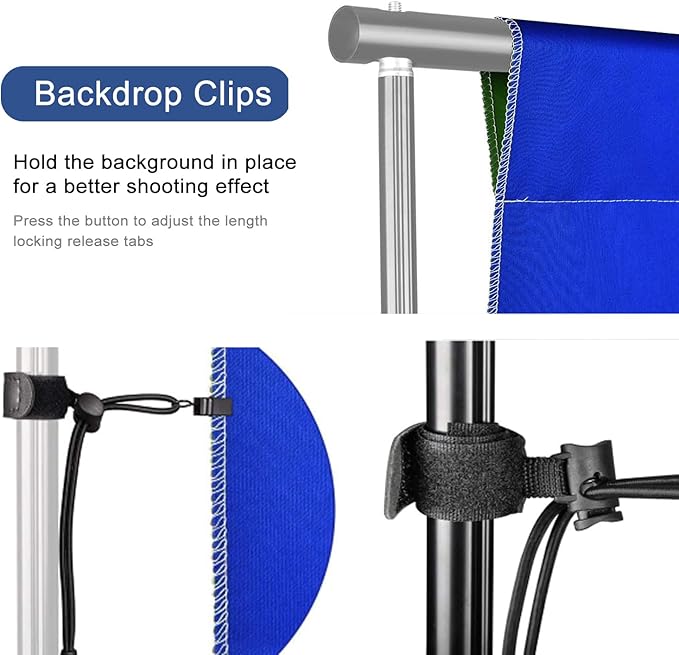 EMART Green and Blue 2-in-1 Photo Backdrop Curtain, 6 x 9 ft Photography Green Screen Background Fabric Cloth and Blue Back Drops Pack for Photoshoot Zoom Meeting Chromakey Party Birthday