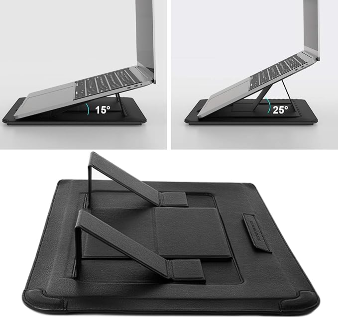 Nillkin Laptop Sleeve 15.6 inch (3-in-1), MacBook Sleeve with Adjustable Stand & Mouse Pad, 2 Stand Modes, 15 inch Laptop Case, Slim MacBook Accessories for Samsung/Surface/Chromebook 13-15.6'', Black