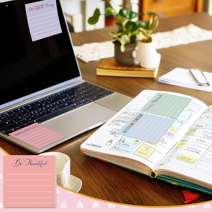 Yinder 24 Pcs Inspirational Sticky Notes Thank You Gift Motivational Sticky Note Pad Employee Appreciation Gift Bulk for Staff Coworker Teacher Nurse Office Groups 3 x 3'' (Bible,Aesthetics)