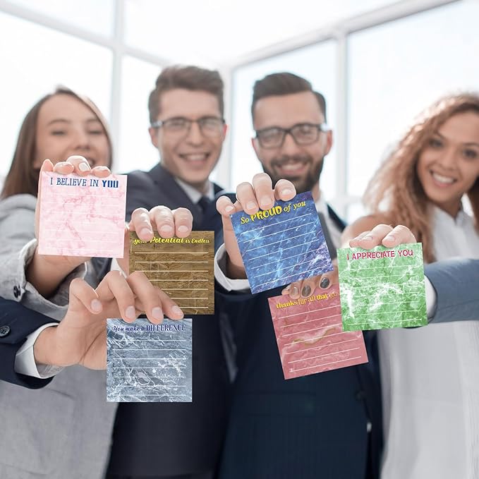 Yinder 24 Pcs Inspirational Sticky Notes Thank You Gift Motivational Sticky Note Pad Employee Appreciation Gift Bulk for Staff Coworker Teacher Nurse Office Groups 3 x 3'' (Appreciation,Marble Color)