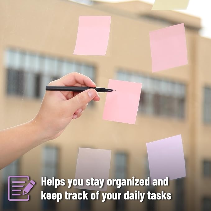 Mr. Pen- Sticky Notes, 3"x3", 12 Pads, 600 Sheets, Blooming Reverie | Sticky Notes Bulk, Self-Stick Note Pads, Perfect for Office, School, Home, Study & Organization