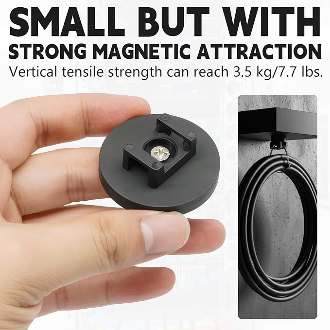 24pcs 43mm Magnetic Zip Tie Mount, Multi-Functional Cable Holder, Suitable for Industrial Cable Management and Home Cable Organizing. 24 Mounts and 100 Nylon Cable Ties