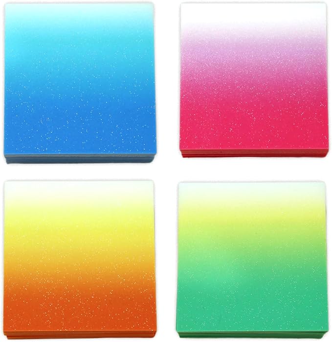 Transparent Sticky Notes,Clear Sticky Notes,3x3 in Gradient 4 Color Waterproof Tabs in 4,Office Message Note Paper 200 Sheets