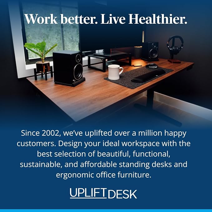 UPLIFT DESK E7 LED Desk Lamp – Adjustable 3 Color Modes, Dimmable Home Office Desk Light for Standing Desk, Dual Monitors, Aluminum Task Lamp (Silver Lamp, Silver Base)
