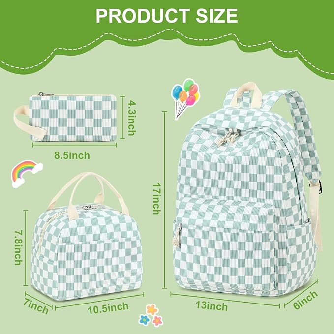 BTOOP School Backpacks for Teen Girls Bookbags Lightweight Kids Backpack School Bags Set with Lunch Box Pencil Case