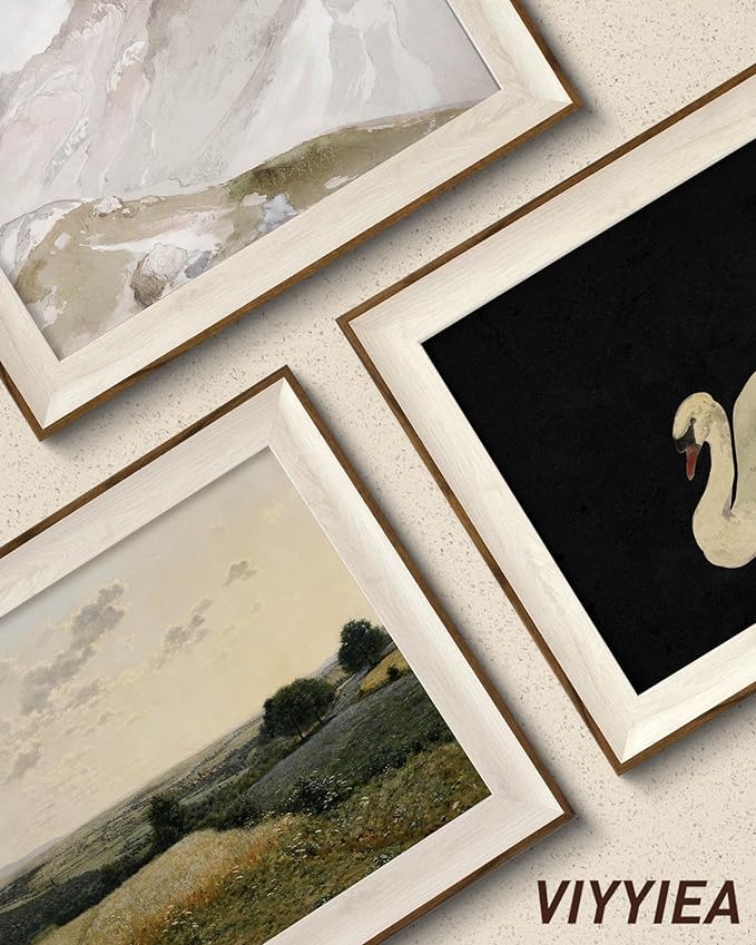 VIYYIEA Framed Wall Art for Living Room, Swan Wall Decor, 12L x 10W | Vintage Artwork, Canvas Prints, Animals Painting, Bathroom Picture, Light Weight, Easy to use