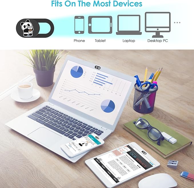Laptop Camera Cover Slide, Computer Camera Cover, Camera Privacy Cover, Webcam Accessories for Laptop, iPhone, iPad, Computer, MacBook, Smartphones, Protective Covers for Personal Privacy Security