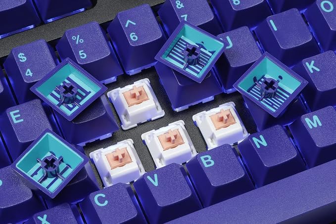 Drop + MiTo GMK Laser Custom Mechanical Keyboard Keycap Set - 129-keys, Doubleshot, Cherry Profile, for 60%, TKL, 1800 Layouts, etc. (Cyberdeck)
