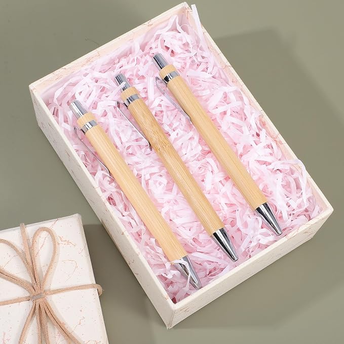 100 Pcs Bamboo Pens Bulk, Wooden Retractable Ballpoint Pen Black Ink 1mm, Eco-Friendly Smooth Writing Pen for Engraving, Customizable Bulk Pens for Office Supplies Gifts