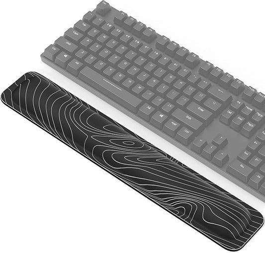 TECKNET Wrist Rest for Computer Keyboard, Thicken Memory Foam Wrist Support Pad for Keyboard, Ergonomic Palm Rest for Pain Relief, Anti-Slip Rubber Base, 17x3.3 in, 1 inch (25mm)