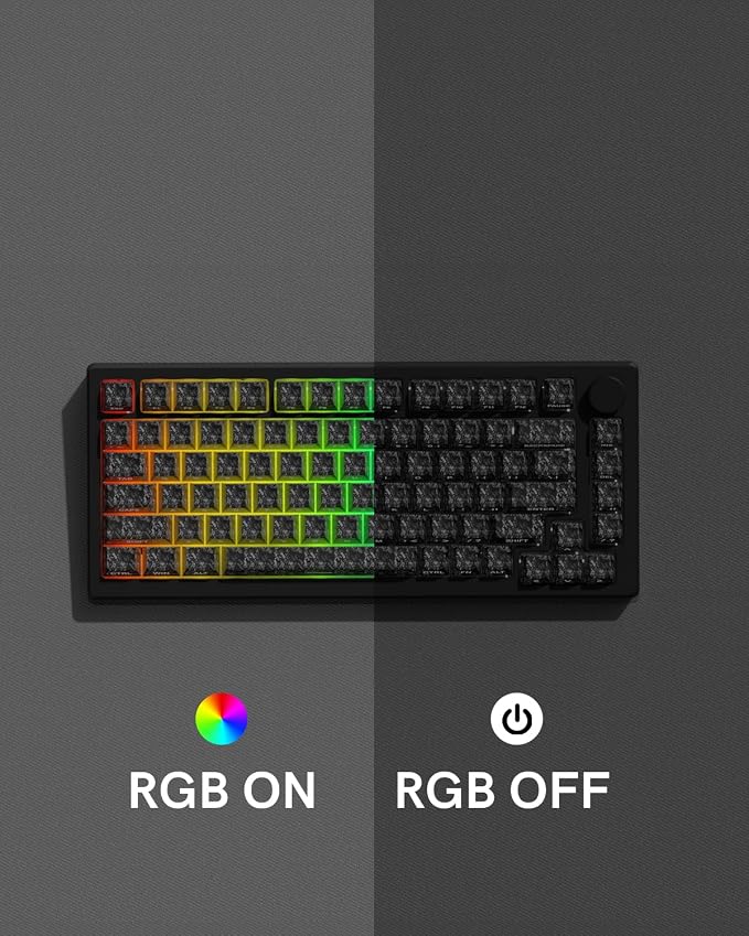 Cherry Profile ABS Keycaps 106 Keys Carbon Fiber Pattern Keycap Set for MX Switch Mechanical Keyboard, Fits 60% 65% 75% 80% Layouts