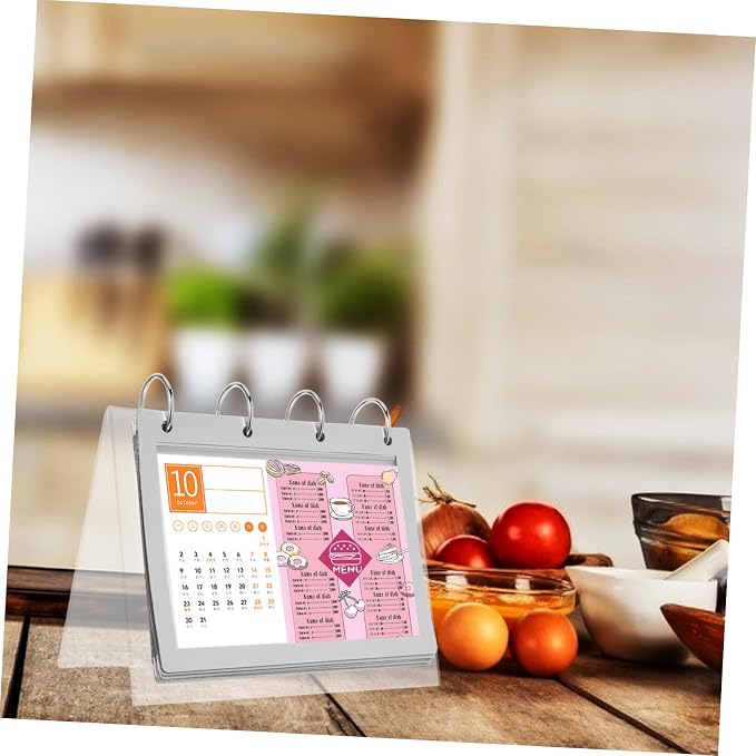 PRETYZOOM Multi-Page Flip Table Card Acrylic Display Stand Menu Holder Calendar Stand Table Sign Rack