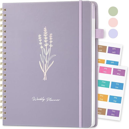 Oucaru Undated Weekly Planner, 8.5"x11", A4 Size To Do List Notebook with Goal & Habit Tracker Organizer, 52 Weekly Planner Notebook with Spiral Binding for Office Home School Supplies